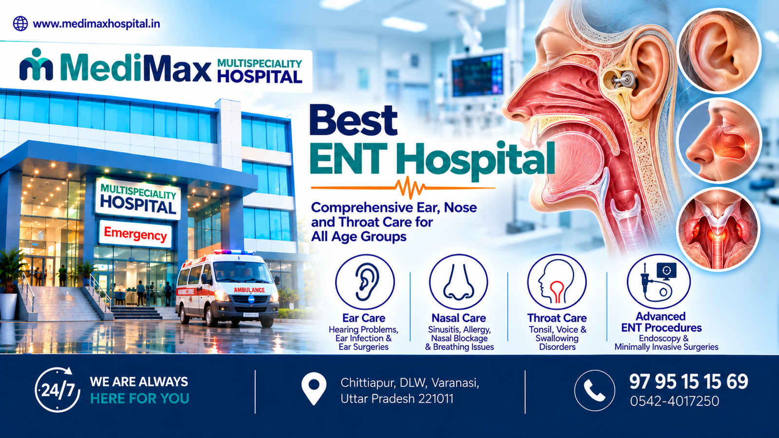 ENT Hospital in Varanasi – Expert Ear, Nose & Throat Care at MediMax Multispeciality Hospital