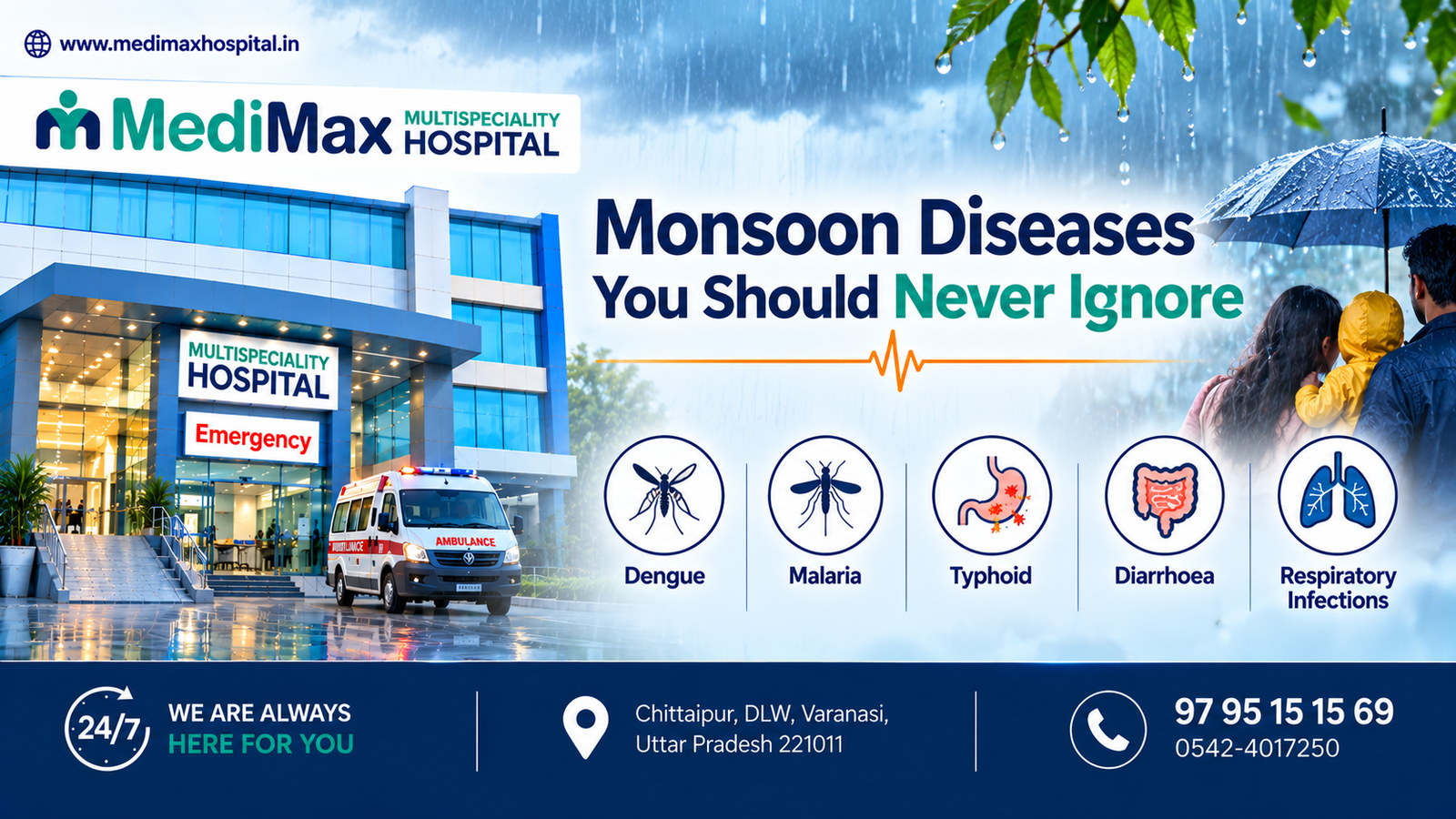 Monsoon Diseases You Should Never Ignore | MediMax Multispeciality Hospital