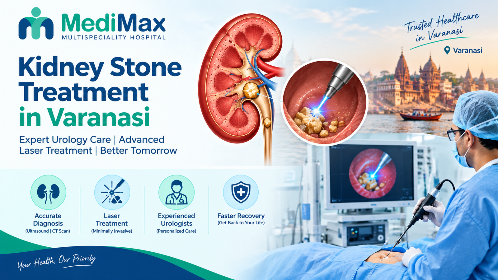 Kidney Stone Treatment in Varanasi:Medimax Multispeciality Hospital